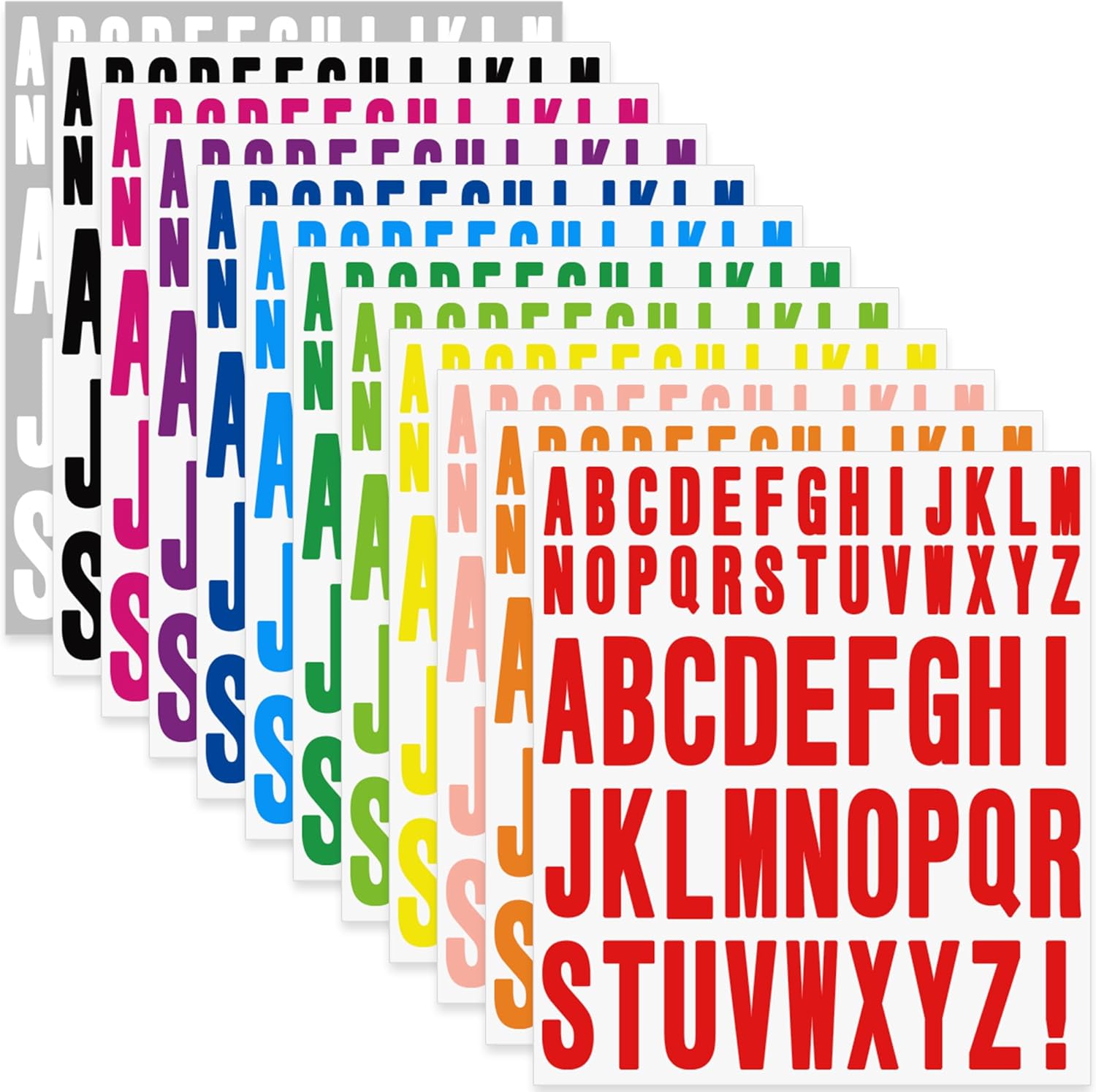 Art And Craft Letter Z - 12 fogli di adesivi con lettere