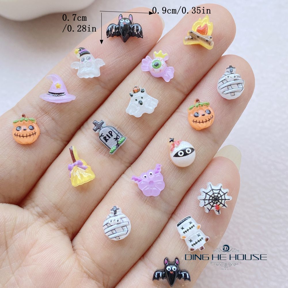 Art Craft Hat - 30/50/100pcs Mini Halloween Unghie artistiche Decorazione