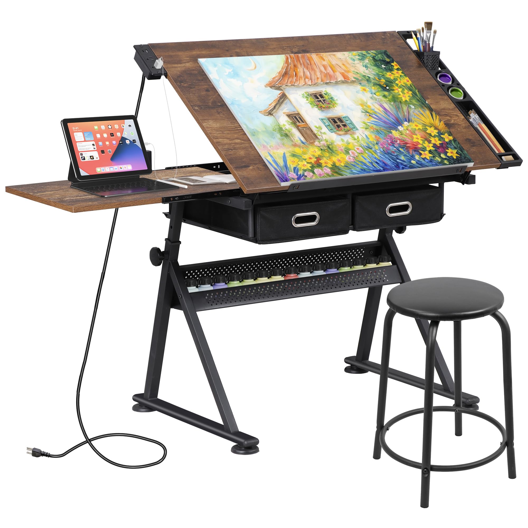Art Craft Usa - Tavolo da Disegno Regolabile con Sgabello,