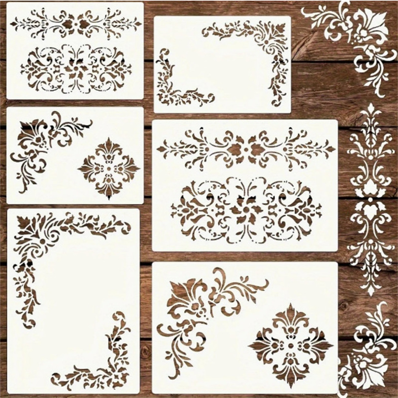 Art Craft Furniture - Set di 6 Stencil Floreali per