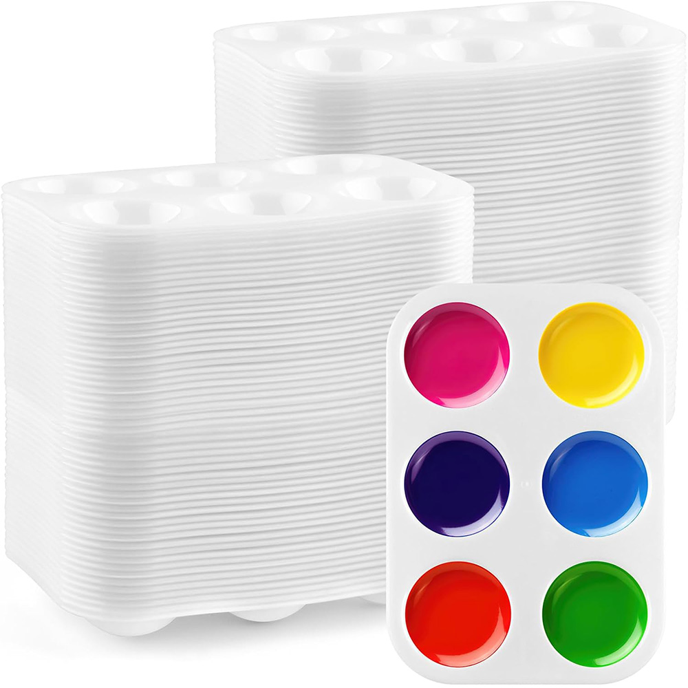 Art Craft Classes - Tavolozza di acquerelli in plastica bianca