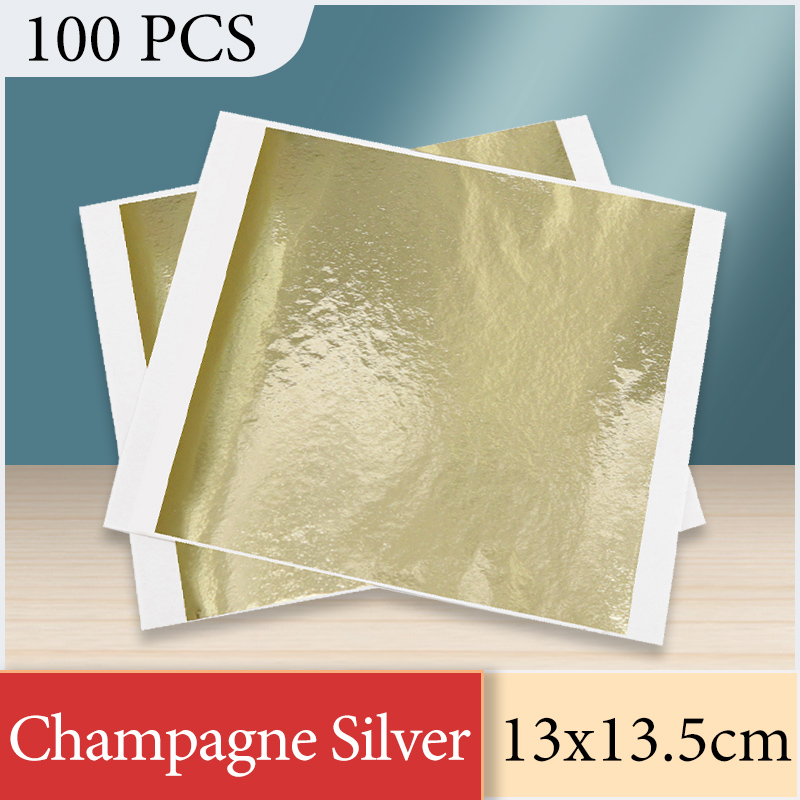 Art Craft Furniture - 13x13,5 cm Champagne Foglio d'argento Carta
