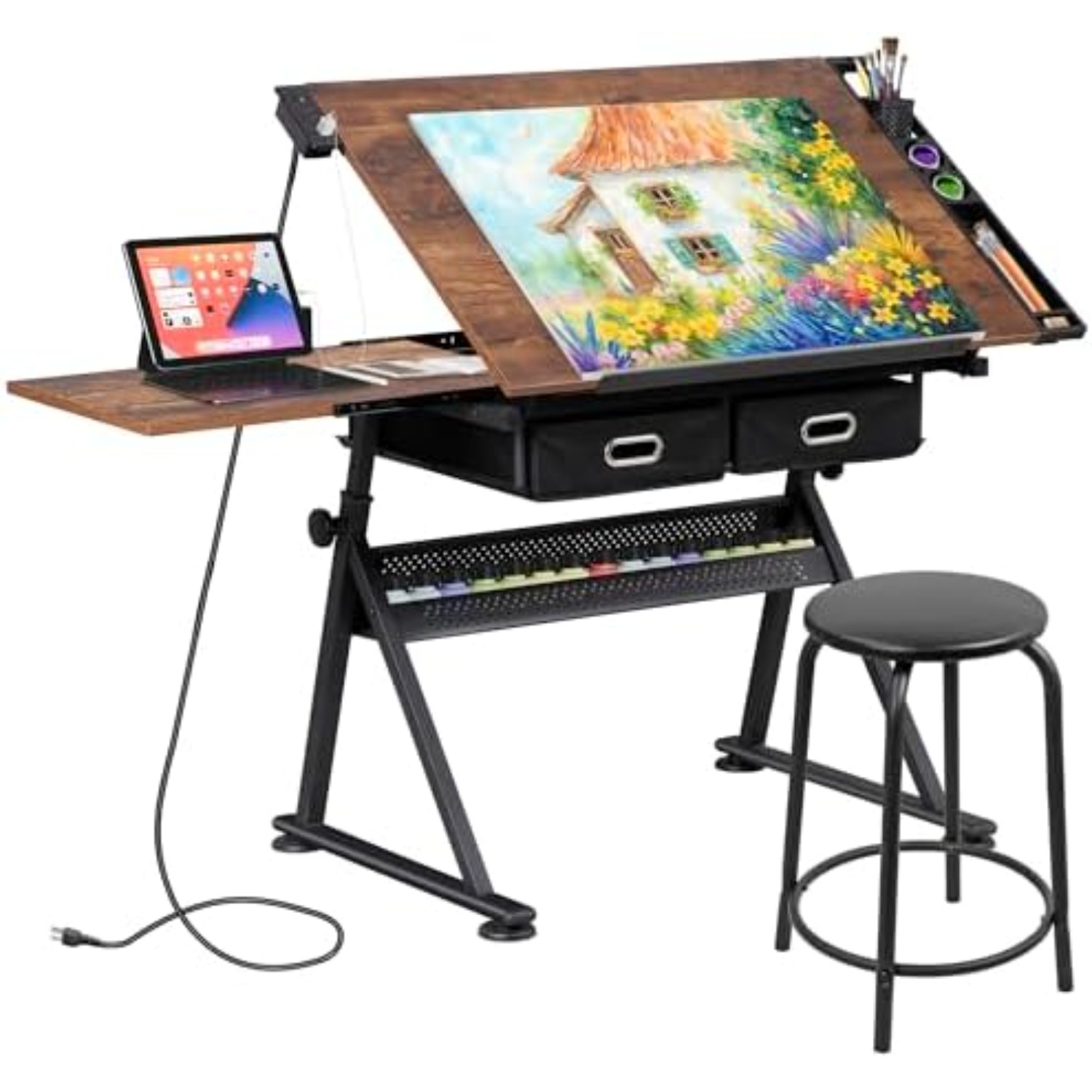 Art Craft Usa - Tavolo da Disegno Regolabile con Sgabello,
