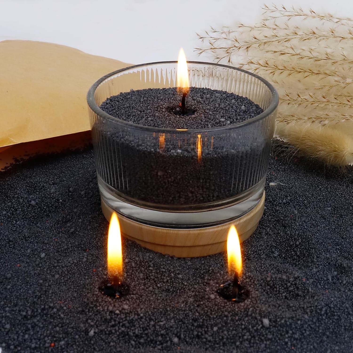 Candle Making Wax - Sabbia Nera per Candele con Stoppino,
